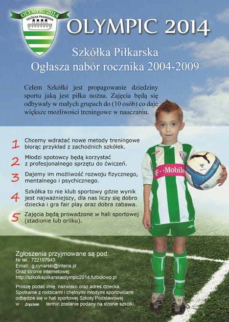 Szkółka piłkarska zaprasza na trening