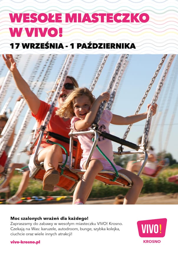 Plakat Parku Rozrywki przed VIVO! Krosno