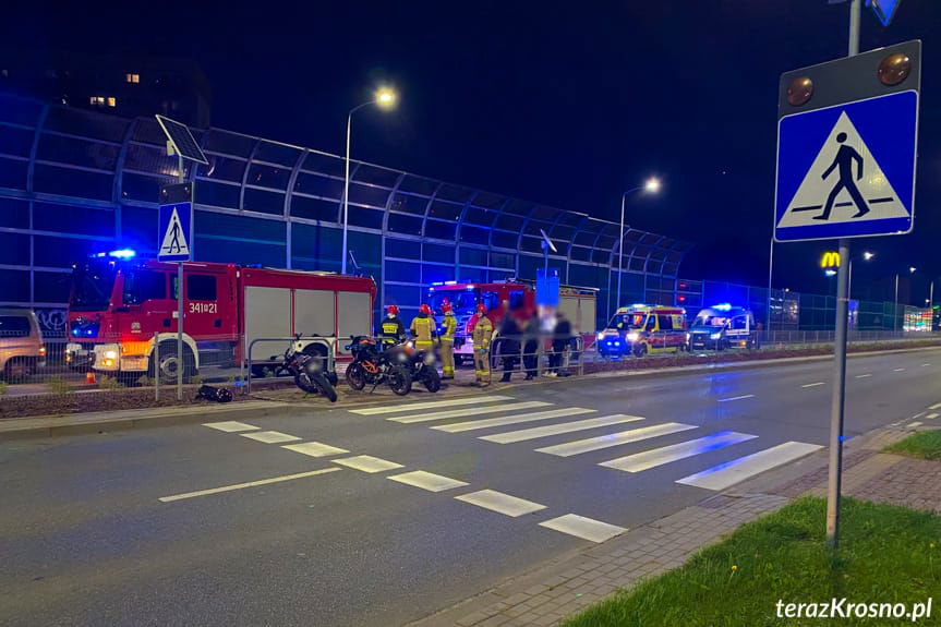 Kolizja motocykli w Krosnie