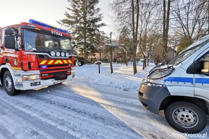 Pożar w domu w Bajdach