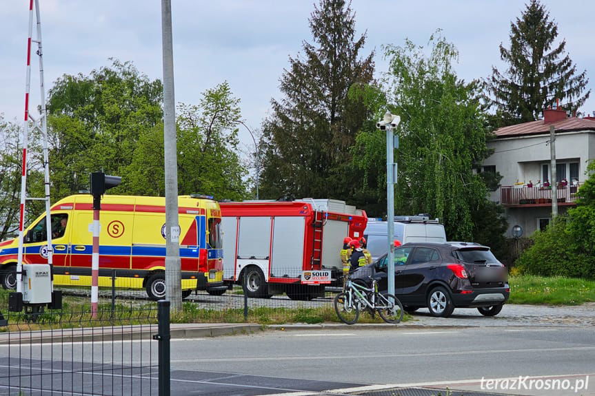 potrącenie rowerzysty w Krośnie