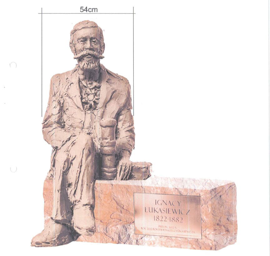 Projekt rzeźby Ignacego Łukasiewicza
