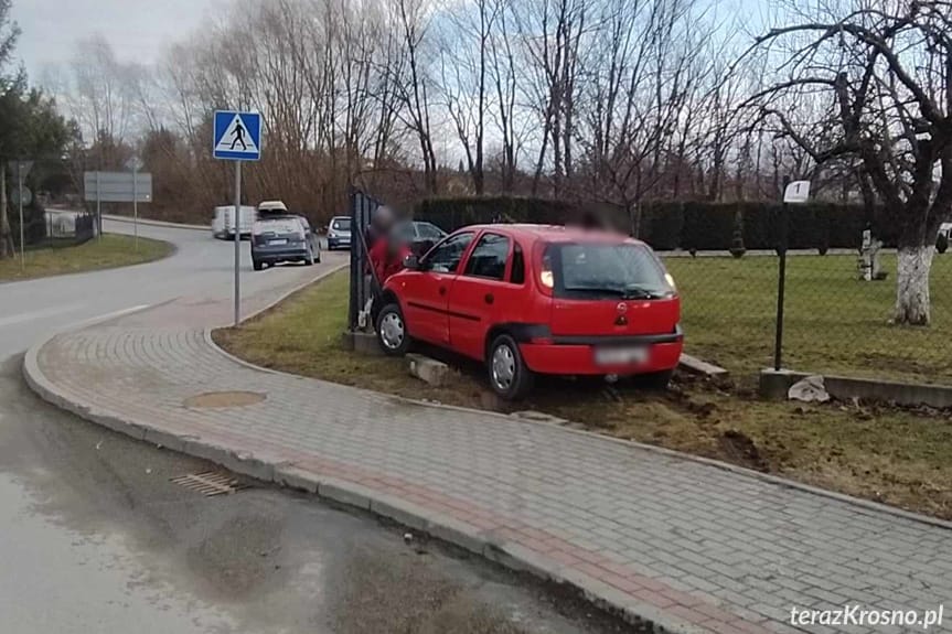 Uderzyła w ogrodzenie