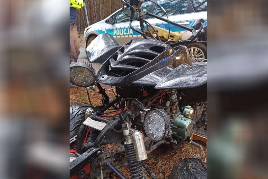 13-latek kierujący quadem uderzył w drzewo