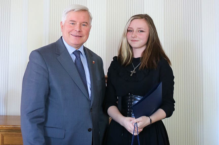 Julia Durał z prezydentem Krosna