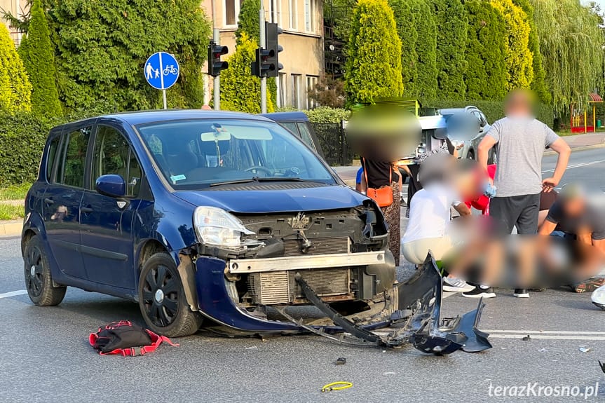 Wypadek w Krośnie. Poszkodowany motocyklista