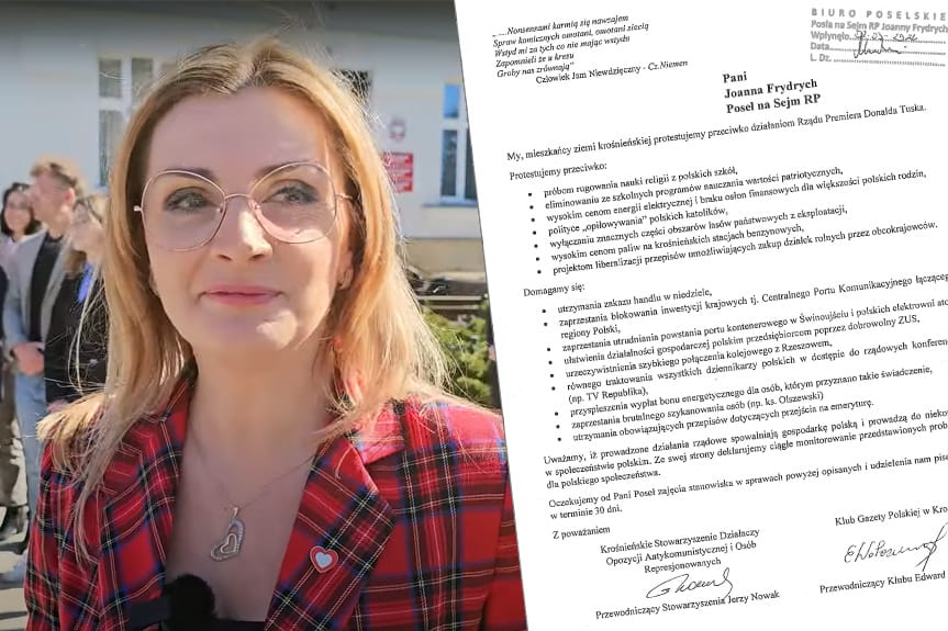 Opiłowywanie katolików i drogie paliwo. Co jeszcze w piśmie do posłanki?