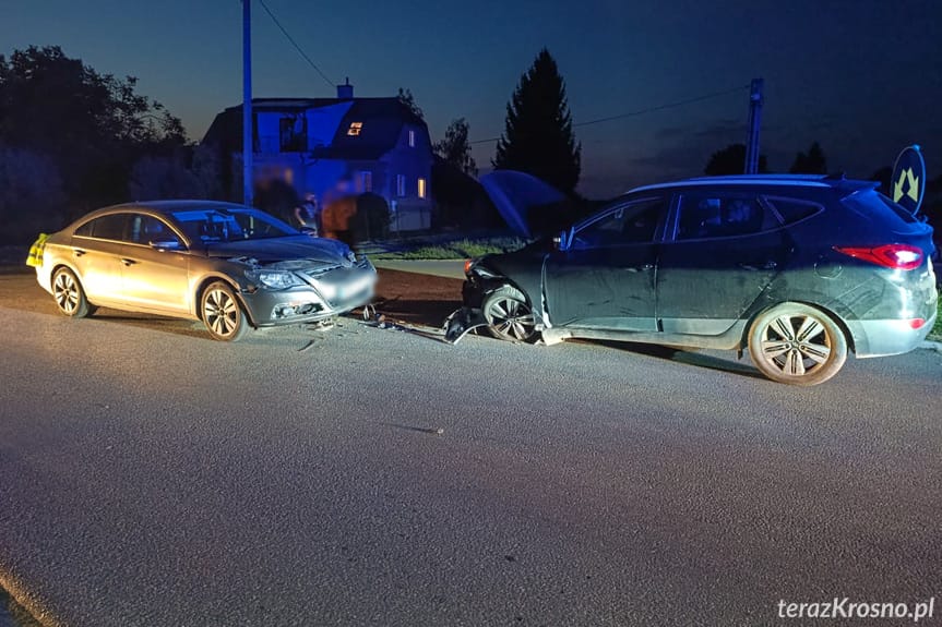 Czołowe zderzenie w Odrzykoniu