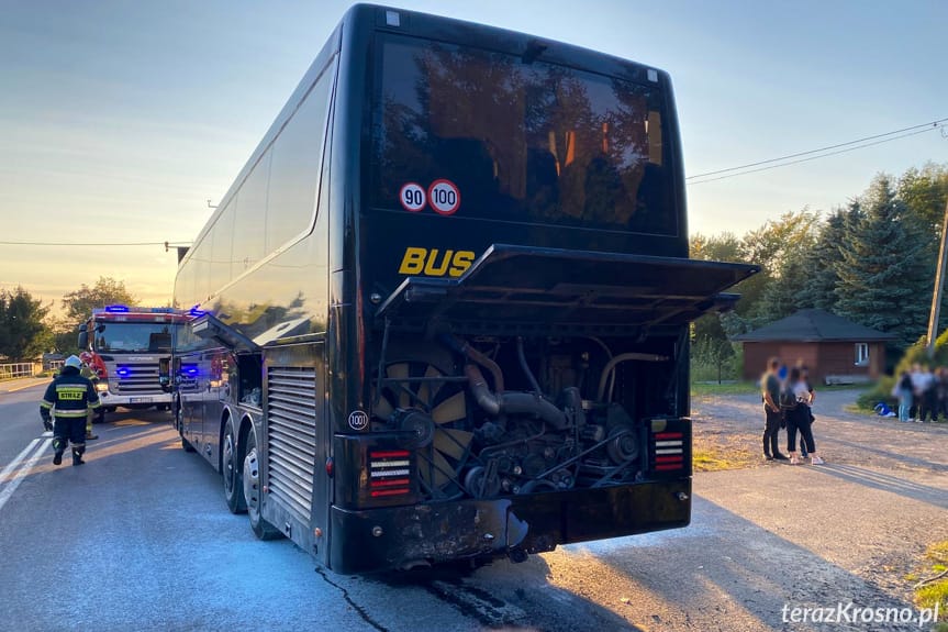 Pożar autokaru w Woli Komborskiej