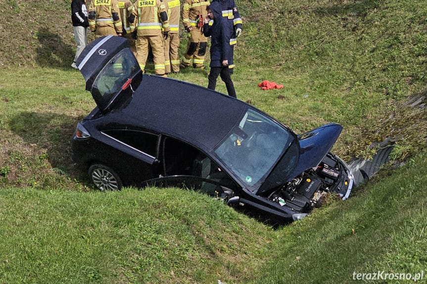 Wypadek na skrzyżowaniu w Krośnie