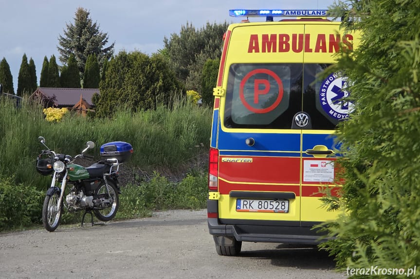 Sarna wbiegła na jezdnię. Poszkodowany motocyklista