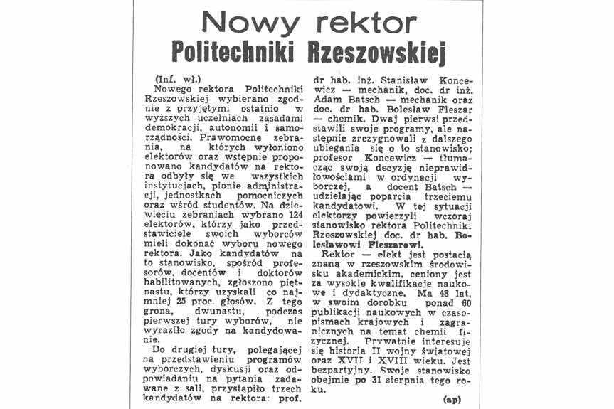 Zmarł Profesor Bolesław Fleszar, były rektor Politechniki Rzeszowskiej