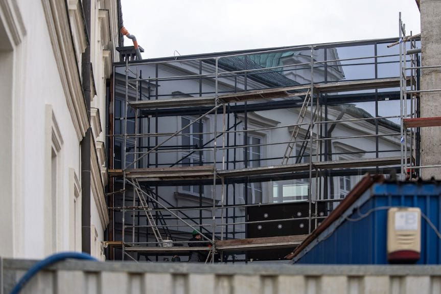 Szklane fasady na budynku nowej hali I LO w Rzeszowie