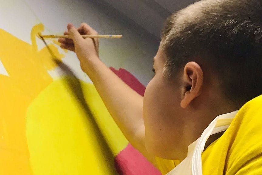 Odsłonięcie nowego muralu w Rzeszowie stworzonego przez dzieci z Polski i Ukrainy