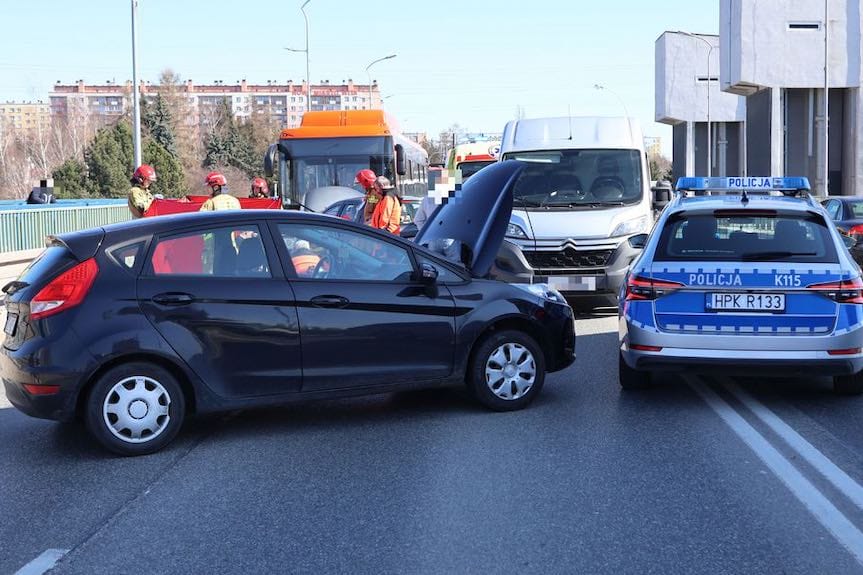 Wypadek na moście Karpackim w Rzeszowie