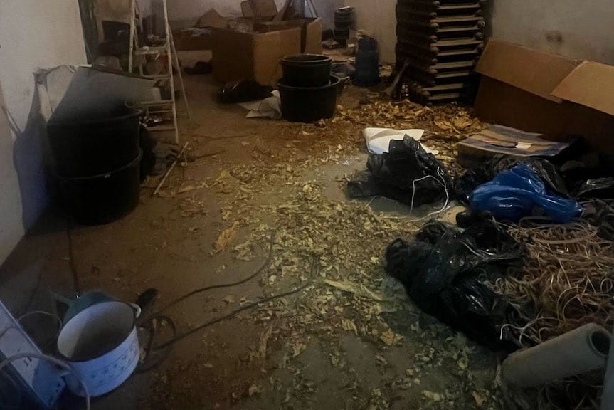 Nielegalna krajalnia tytoniu zlikwidowana. KAS przejęła ponad tonę wyrobów tytoniowych