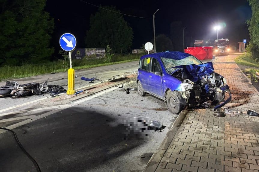 Tragiczny wypadek z udziałem motocyklisty