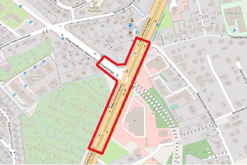 Ważna informacja dotycząca nowej organizacji ruchu na al. Armii Krajowej w Rzeszowie