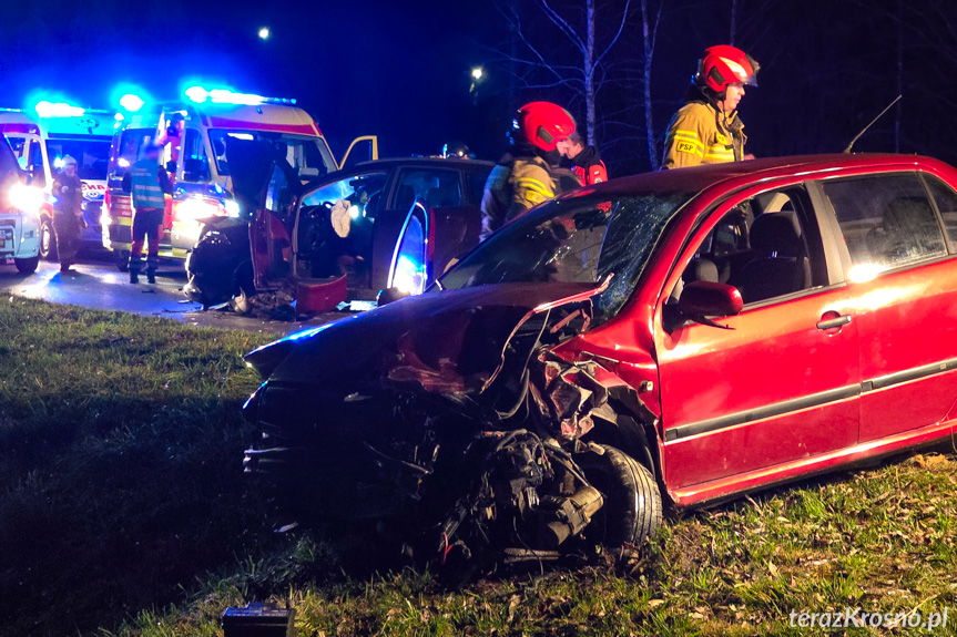 Zderzenie dwóch samochodów w Chorkówce