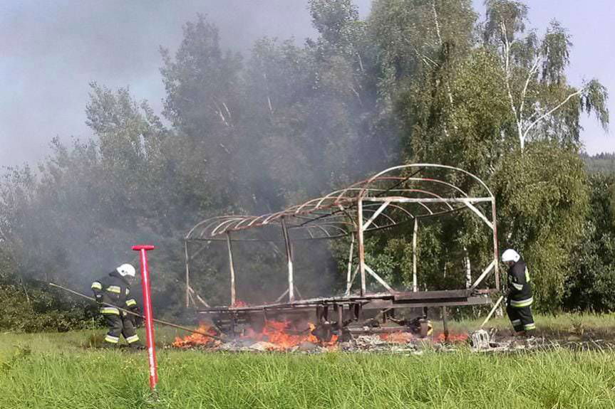 pożar pasieki w Korczynie
