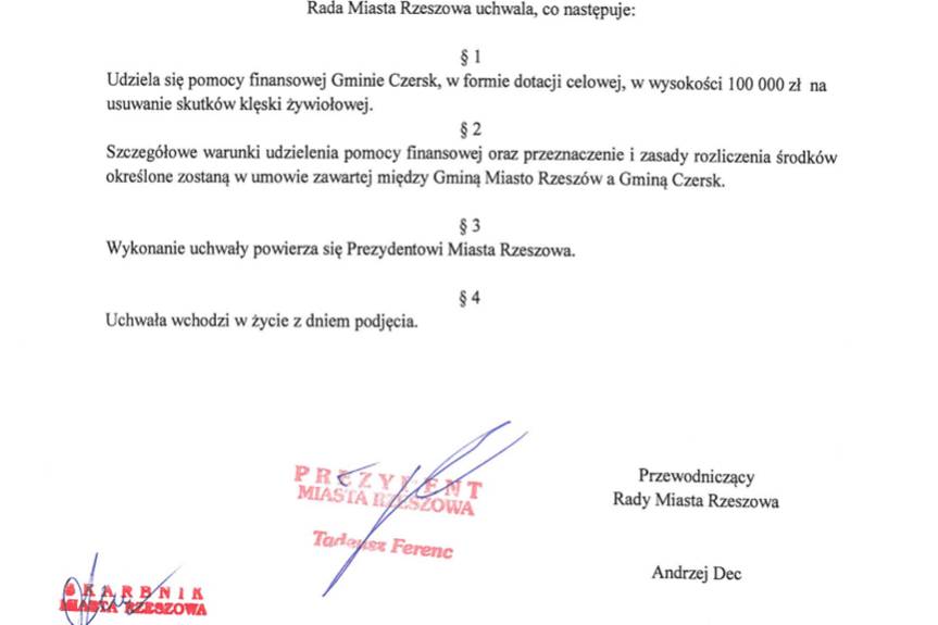 Rzeszów pomoże ofiarom nawałnic na Pomorzu