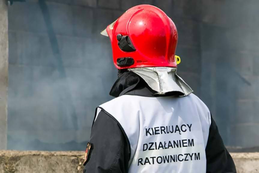 Sanok. Pożar w budynku 