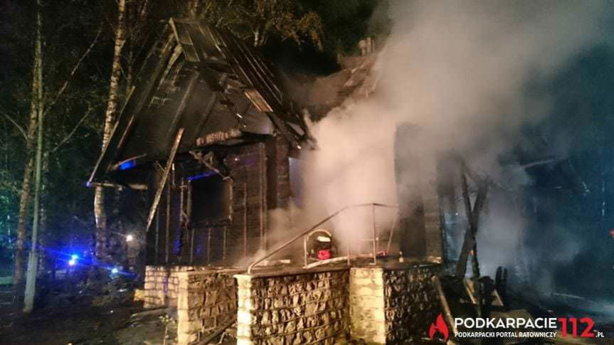 Pożar domku letniskowego