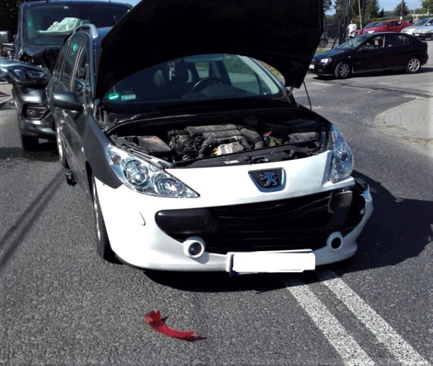 Kolizja trzech samochodów w Pruchniku