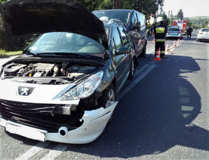 Kolizja trzech samochodów w Pruchniku