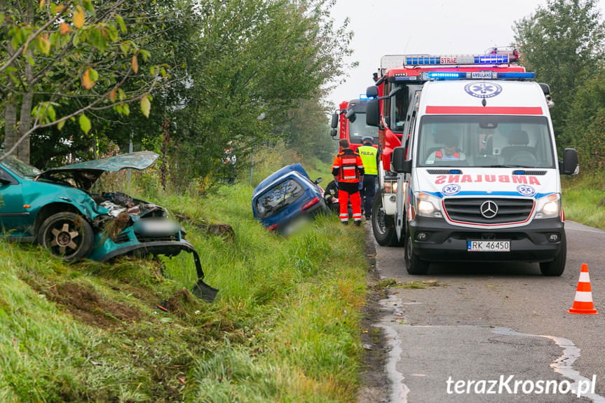 Zderzenie hondy i fiata na ul. Sikorskiego w Krośnie