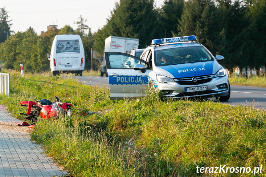 Wypadek z udziałem motocyklisty w Bajdach 