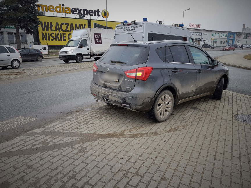 Kolizja drogowa na ul. Podkarpackiej w Krośnie