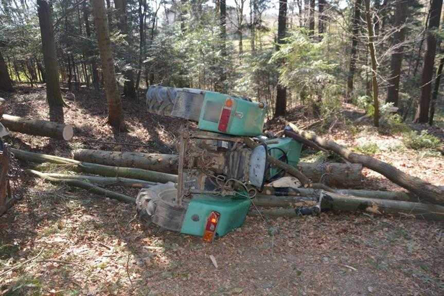 Wypadek podczas prac leśnych 