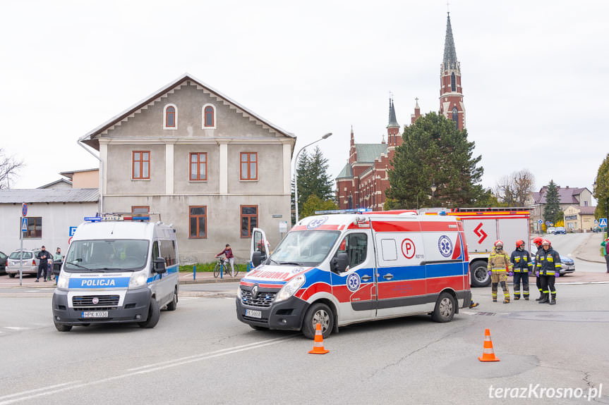 Korczyna. Zderzenie samochodu z jednośladem