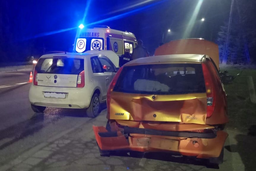 Zderzenie samochodów w Bliznem