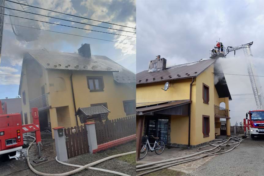 Pożar poddasza w Durdach