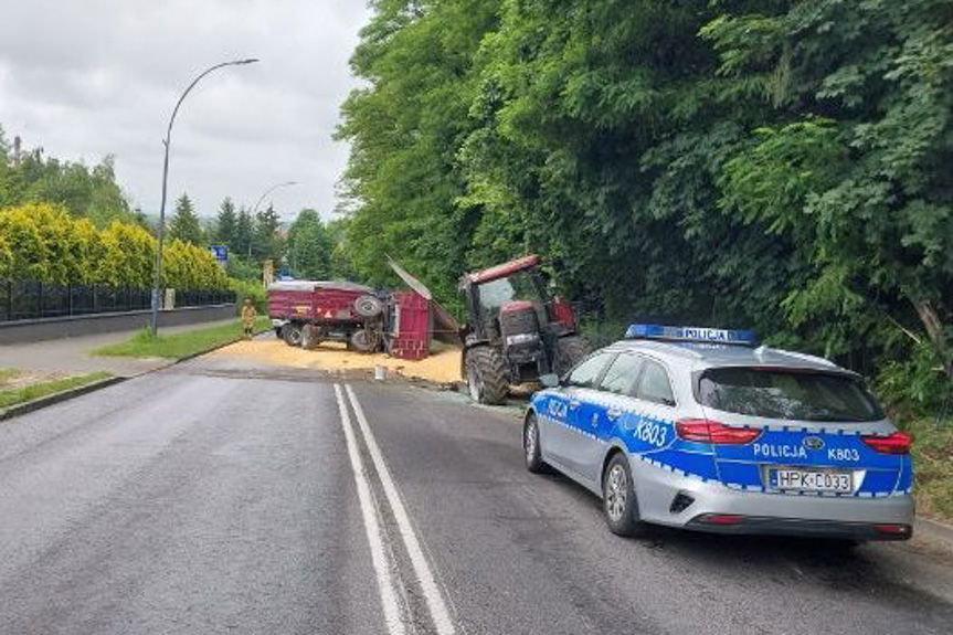 Wypadek na DW877 w Łańcucie