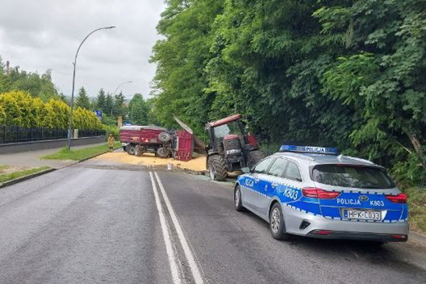 Wypadek na DW877 w Łańcucie