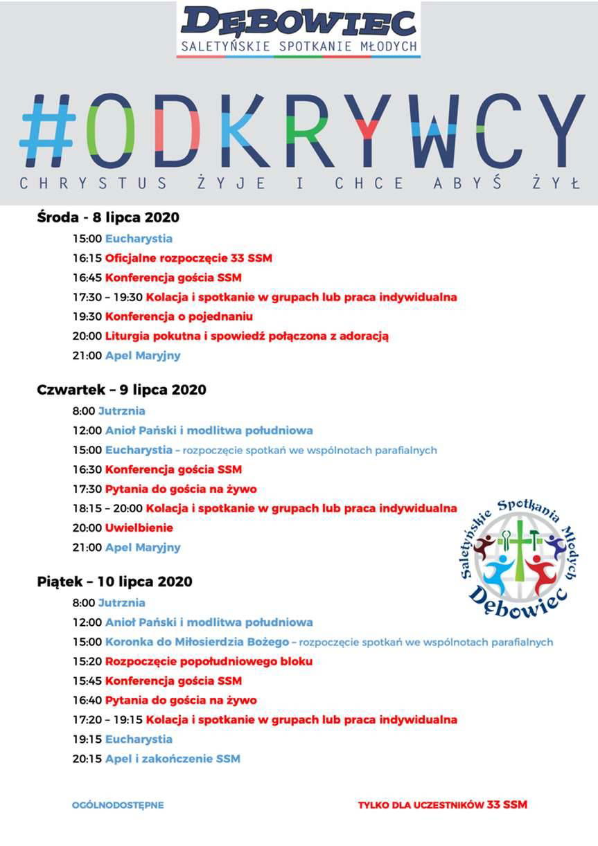 Dębowiec. Saletyńskie Spotkanie Młodych tylko on-line