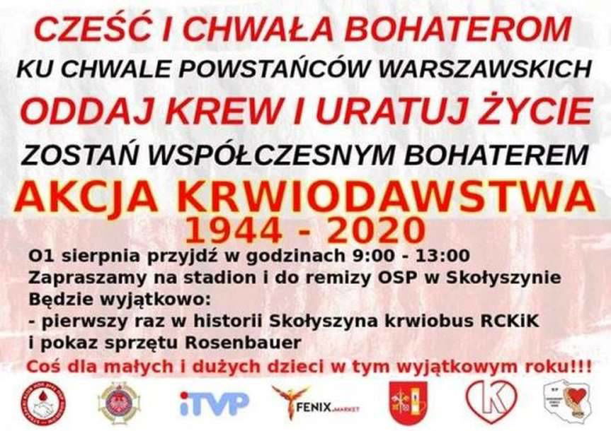 Akcja druhów OSP w Skołyszynie. Honorowe krwiodawstwo w hołdzie powstańcom warszawskim
