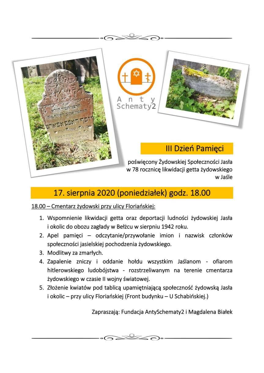 Jasło. W 78. rocznicę likwidacji getta - III Dzień Pamięci
