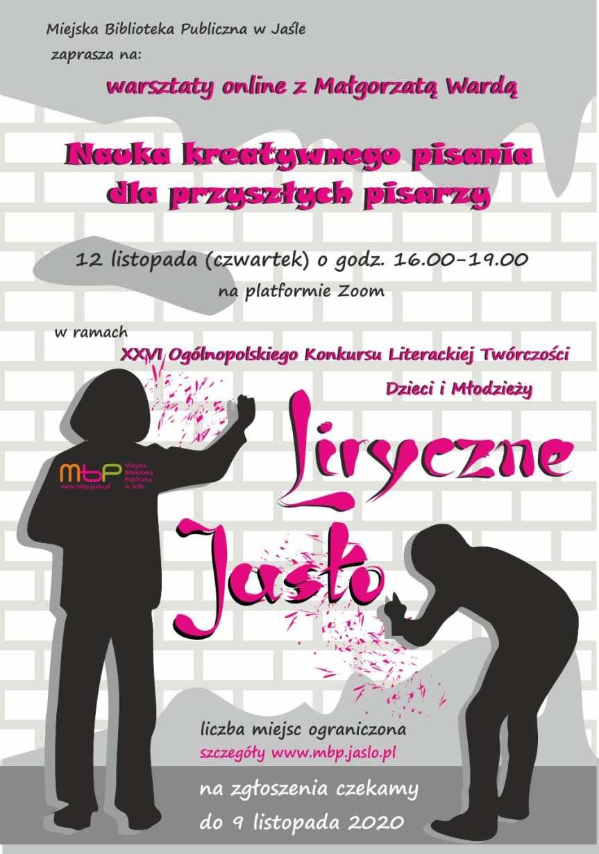 Nauka kreatywnego pisania w jasielskiej bibliotece. Warsztaty on line z Małgorzatą Wardą