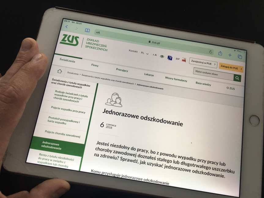 Dzisiaj dyżur telefoniczny ZUS: wypadki przy pracy