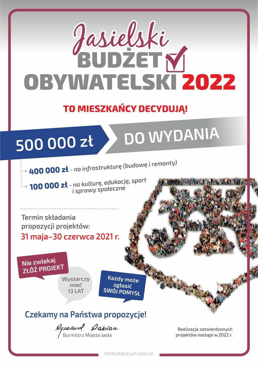 Nowa edycja Jasielskiego Budżetu Obywatelskiego. Czeka 500 tysięcy złotych