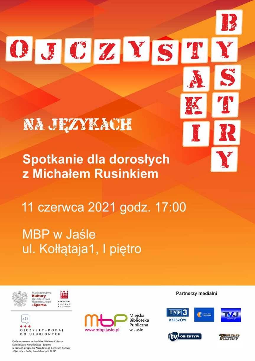 Spotkanie z Michałem Rusinkiem w Miejskiej Bibliotece Publicznej w Jaśle