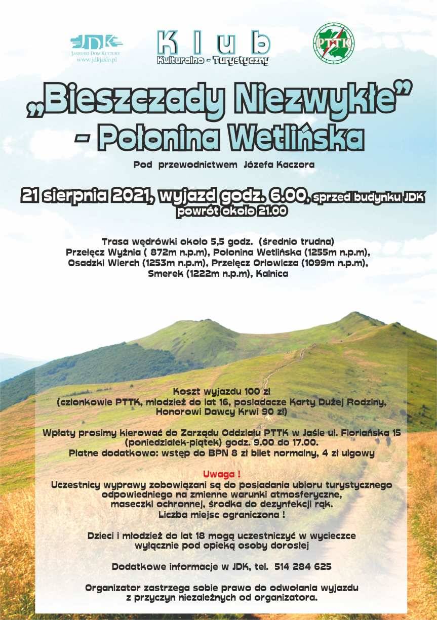 KK-T JDK i PTTK w Jaśle organizują wycieczkę w Bieszczady