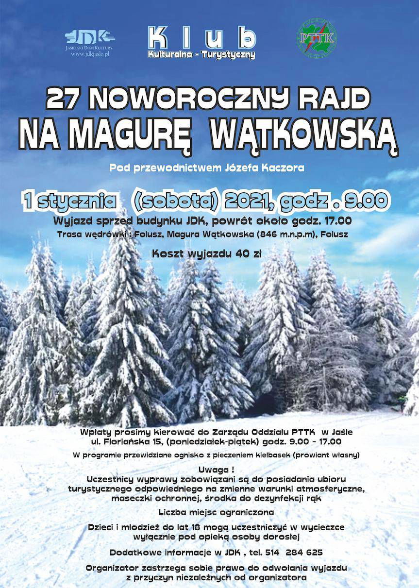27. Noworoczny Rajd na Magurę Wątkowską- zapowiedź