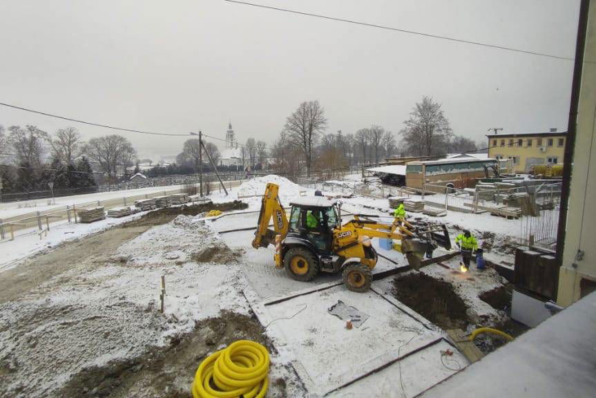 Trwają prace przy rozbudowie Urzędu Gminy w Tarnowcu