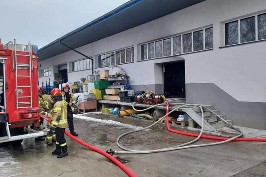 Pożar maszyny w jednym z zakładów w Jaśle