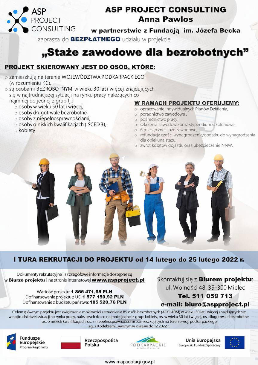Staże zawodowe dla bezrobotnych